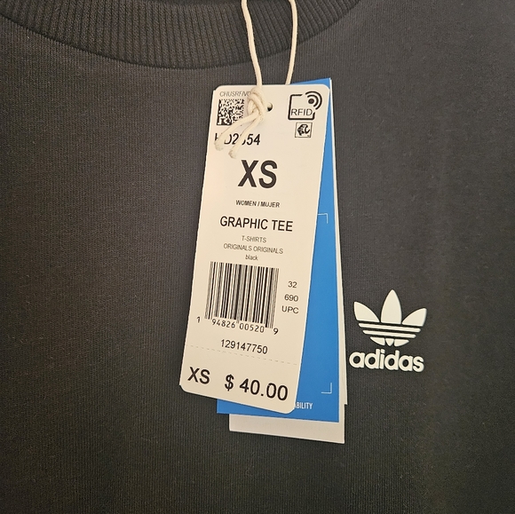 ADIDAS black tee shirt with colorful logo on the back - Picture 5 of 6